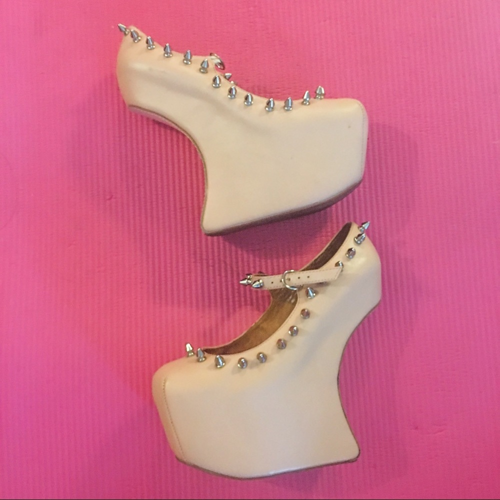 Jeffrey Campbell Nightcrawler Spike Nude Platforms